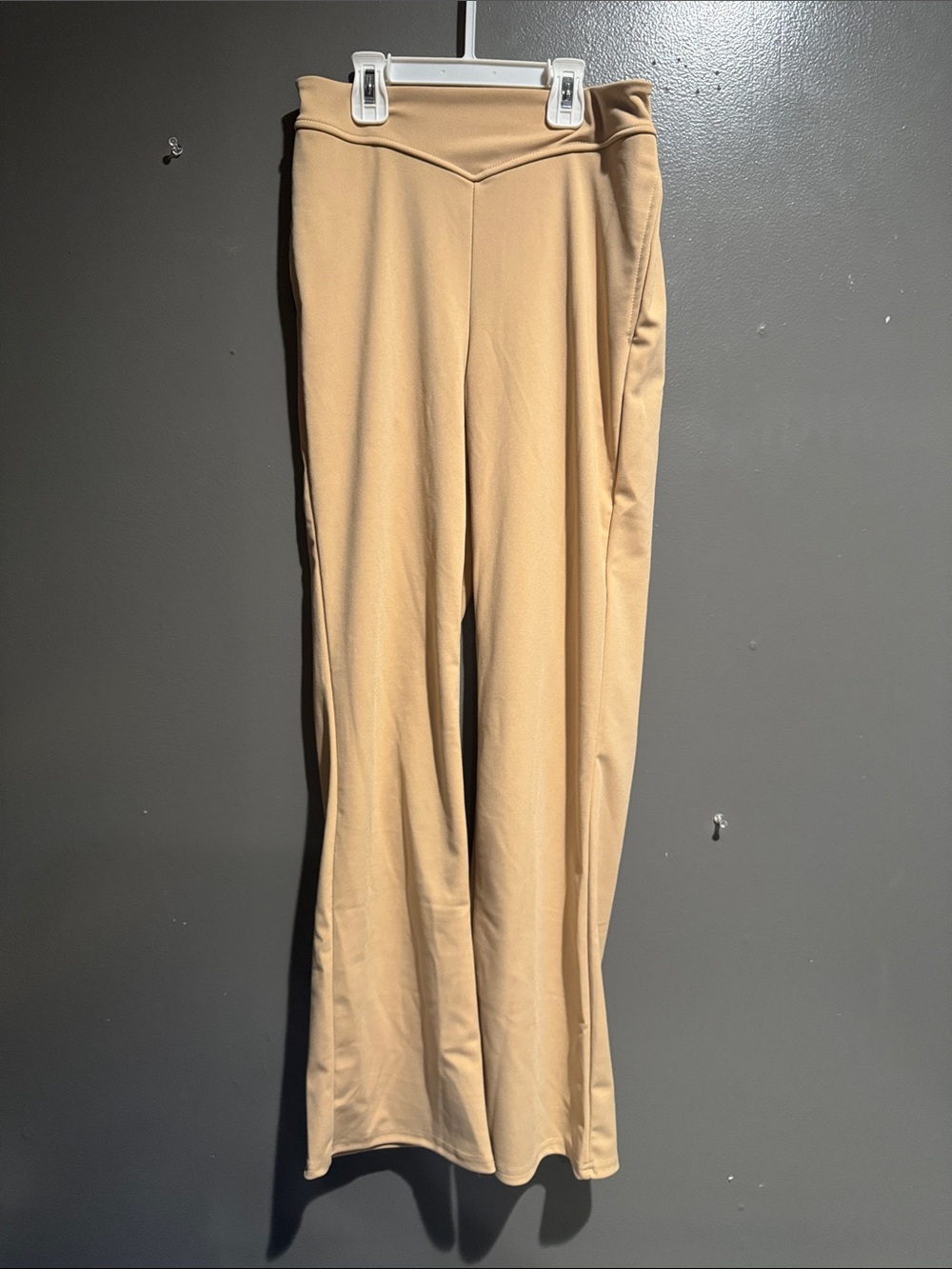 Kids Beige Stretch Joggers - Soft Wide-Leg Sweatpants